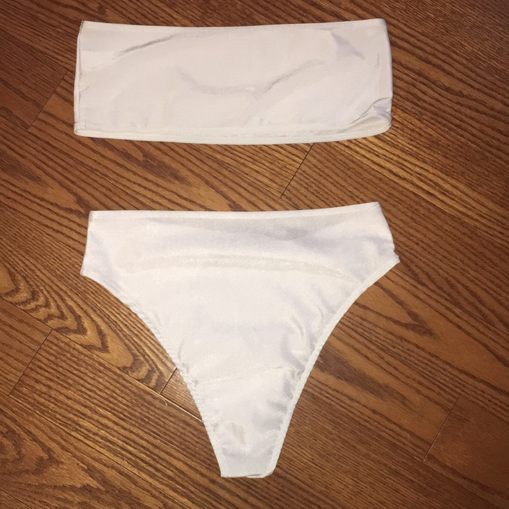 white bikini swimming suit